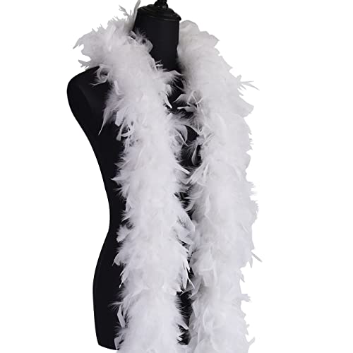 Weiße Truthahnfedern, Boa, Tanzen, Hochzeit, Basteln, Party, Verkleidung, Halloween-Dekoration, 2 m, 89 g Weiße Truthahnfedern, Boa, Tanzen, Hochzeit, Basteln, Party, Verkleidung, Halloween-Dekoration, 2 m, 89 g von KOGMMYSEVP