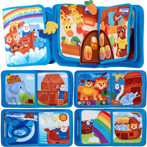 KOGMOW Busy Book Montessori Spielzeug ab 1 2 3 Jahre - Arche Noah Thema mit 20 Aktivitäten, Quiet Book Busy Board zur Förderung der Feinmotorik, Geschenk für Taufen und Geburtstage KOGMOW Busy Book Montessori Spielzeug ab 1 2 3 Jahre - Arche Noah Thema mit 20 Aktivitäten, Quiet Book Busy Board zur Förderung der Feinmotorik, Geschenk für Taufen und Geburtstage von KOGMOW
