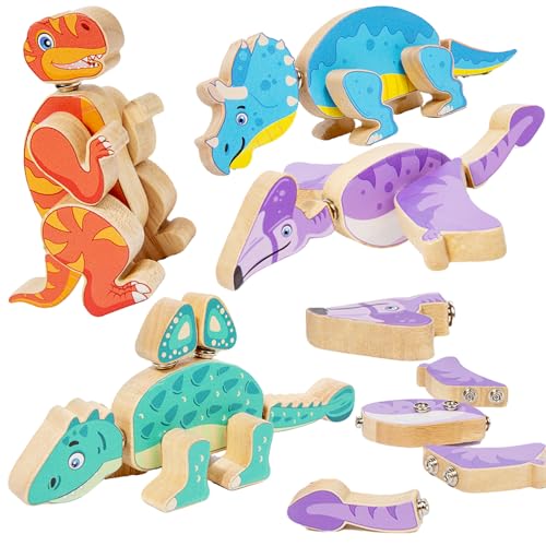 KOGMOW Montessori Holz-Dinosaurier Spielzeug mit Holzpuzzle - Lernspielzeug für Kinder ab 3-6 Jahren - Feinmotorik & Kreativität fördern - Naturbares Holzspielzeug Geburtstag KOGMOW Montessori Holz-Dinosaurier Spielzeug mit Holzpuzzle - Lernspielzeug für Kinder ab 3-6 Jahren - Feinmotorik & Kreativität fördern - Naturbares Holzspielzeug Geburtstag von KOGMOW