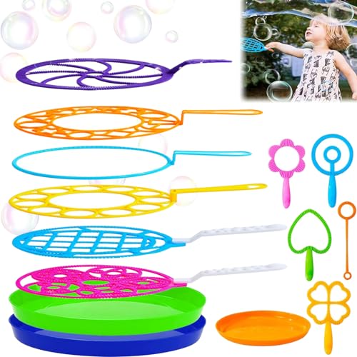 Seifenblasen Set für Kinder, 14 Stück Seifenblasen Blase Zauberstab Einstellen, Seifenblasenstab Groß, Seifenblasen Spielzeug für Outdoor Spiele, Kindergeburtstag, Partys, Hochzeit von KOIROI