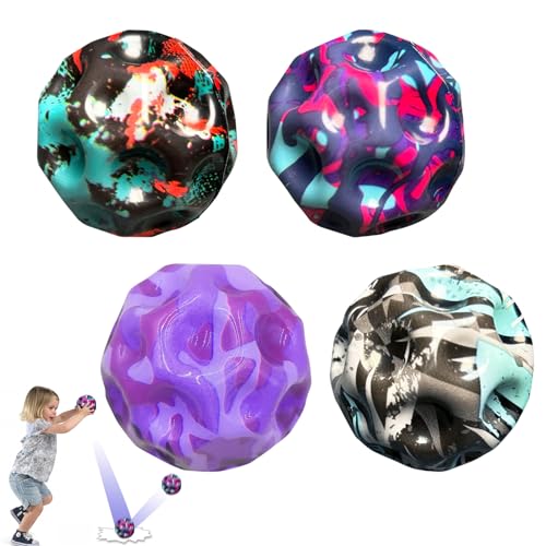 Jump Ball, 4 Stück Moon Ball, Hohe Springender Gummiball, Moonball, 7 cm, Mini Bouncing Ball Toy, Space Theme Bouncy Balls, Space Ball, Kinder Spielzeug, Jumpball für Kinder und Erwachsene von KOIROI
