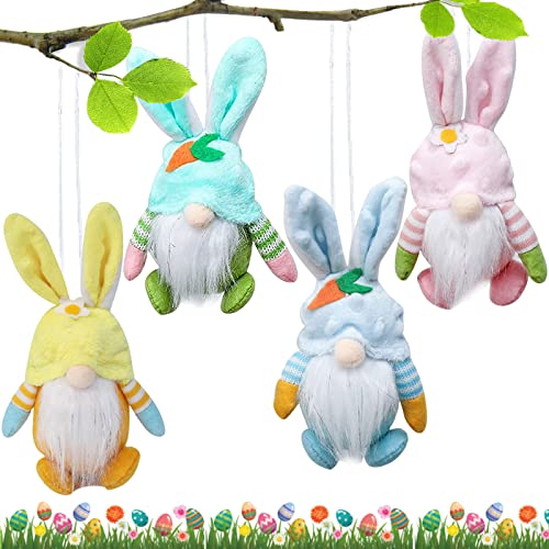 KOIROI 4 Stück Ostern Wichtel, Plüsch Zwerge Puppen Ostern Anhänger, Ostern Wichtel Hasen Ohren Puppen Set, Ostern Deko Wichtel Handgemachte Plüsch, Wichtel für Oster Party Geschenke Aufhängen Deko KOIROI 4 Stück Ostern Wichtel, Plüsch Zwerge Puppen Ostern Anhänger, Ostern Wichtel Hasen Ohren Puppen Set, Ostern Deko Wichtel Handgemachte Plüsch, Wichtel für Oster Party Geschenke Aufhängen Deko von KOIROI