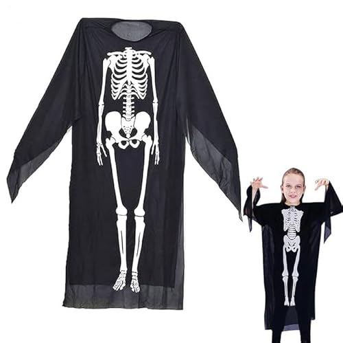 Kinder Skelett Kostüm, Halloween Kostüm Kinder Skelett 90cm, Zweite Haut Skelett Kostüm für Kinder, Knochengerüst, Halloween Kinder Kostüm für Karneval, Mottoparty, Halloween (Schwarz-A) Kinder Skelett Kostüm, Halloween Kostüm Kinder Skelett 90cm, Zweite Haut Skelett Kostüm für Kinder, Knochengerüst, Halloween Kinder Kostüm für Karneval, Mottoparty, Halloween (Schwarz-A) von KOIROI