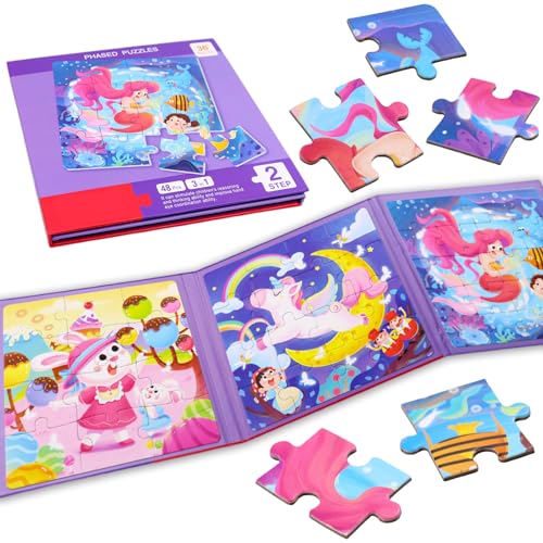 Magnetpuzzle für Kinder, Magnet Puzzle ab 3 Jahre, Magnetische Puzzles für Kinder, 3-in-1 Magnetpuzzle Kinderpuzzle, Lernspielzeug, Magnetisch Puzzle für Reisen Jungen Mädchen 3 4 5 6 7 8 Jahre von KOIROI