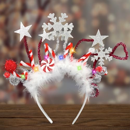 Haarreifen Weihnachten, LED Weihnachts Haarreif Weihnachten Stirnbänder, Kopfschmuck Weihnachten, Glitzer Weihnachts Party Haarschmuck Weihnachts Kopfschmuck für Kinder Erwachsene Haarreifen Weihnachten, LED Weihnachts Haarreif Weihnachten Stirnbänder, Kopfschmuck Weihnachten, Glitzer Weihnachts Party Haarschmuck Weihnachts Kopfschmuck für Kinder Erwachsene von KOIROI