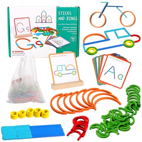 Montessori Spielzeug, Montessori Lernspielzeug ab 3 Jahre, Vorschule Spiele, Form Farberkennung Spielzeug, Motorikspielzeug Lernspielzeug von Figuren & Formen, Geschenkidee für Kinder ab 3+ (A) von KOIROI