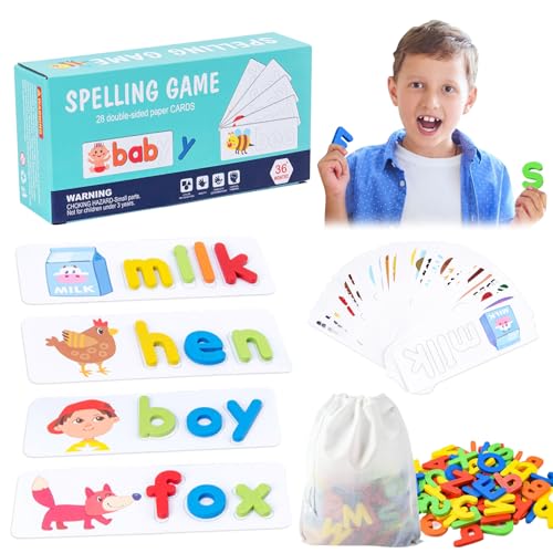Montessori Spielzeug ab 3 Jahre, Buchstaben Lernen Lernspiele, Holzpuzzle Buchstaben Montessori, Montessori Steckpuzzle Holz, Vorschulspielzeug, Einschulung Geschenk für Jungen Mädchen von KOIROI