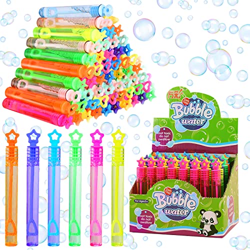 Seifenblasen Kinder, 48 Stück Seifenblasen Stäbe Spielzeug, Mini Seifenblasen Set, Bunte Bubbles für Garten Mitgebsel Kindergeburtstag Karneval (B) von KOIROI