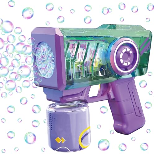 Seifenblasenmaschine Kinder, Automatische Seifenblasenpistole, Seifenblasen Pistole mit Seifenblasen Flüssigkeit, Bubble Gun Machine mit LED Licht, Seifenblasen Spielzeug für Geburtstag Party Hochzeit Seifenblasenmaschine Kinder, Automatische Seifenblasenpistole, Seifenblasen Pistole mit Seifenblasen Flüssigkeit, Bubble Gun Machine mit LED Licht, Seifenblasen Spielzeug für Geburtstag Party Hochzeit von KOIROI