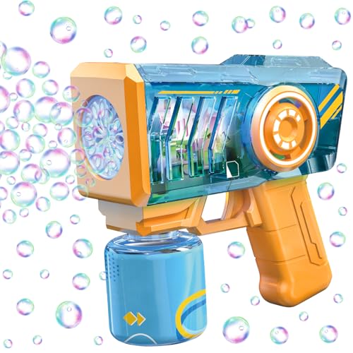 Seifenblasenmaschine Kinder, Automatische Seifenblasenpistole, Seifenblasen Pistole mit Seifenblasen Flüssigkeit, Bubble Gun Machine mit LED Licht, Seifenblasen Spielzeug für Geburtstag Party Hochzeit Seifenblasenmaschine Kinder, Automatische Seifenblasenpistole, Seifenblasen Pistole mit Seifenblasen Flüssigkeit, Bubble Gun Machine mit LED Licht, Seifenblasen Spielzeug für Geburtstag Party Hochzeit von KOIROI