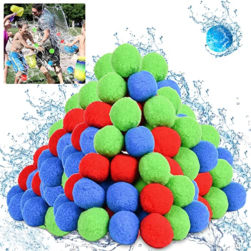 Wasserbomben Set Splash Bälle, Wiederverwendbar Wasserbomben Bälle, Schwamm Ball Plüschbälle, Wasserspielzeug Kinder, Plüschbälle Wasser Waterbomb für Kinder ein Spiel, Garten Pool (30 Stück) von KOIROI
