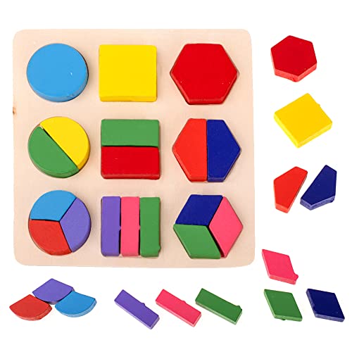 KOKOBOX Holzpuzzle Bruchstücke Holzspielzeug Ab 2 3 4 Jahren Montessori-Spielzeug Für Babys Stapelspiel Für Kinder Lernspielzeug Vorschulspielzeug Kognition Grafik Kindergeschenk von KOKOBOX