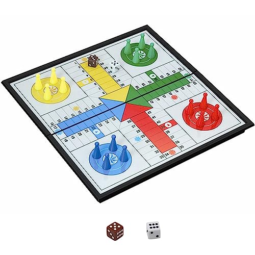KOKOSUN Ludo Magnetisches Faltbares Brettspiel Set, Klassisches Strategiespiel Set für die ganze Familie (Rechter Winkel) von KOKOSUN