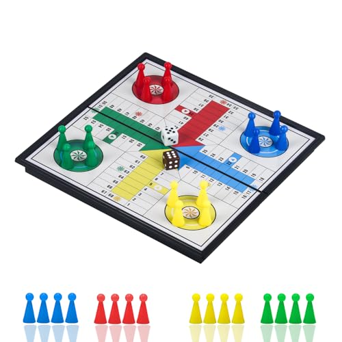 KOKOSUN Ludo Reise Set, Magnetisches Faltbares Brettspiel, Klassisches Strategiespiel Set für die ganze Familie (20×20cm) von KOKOSUN