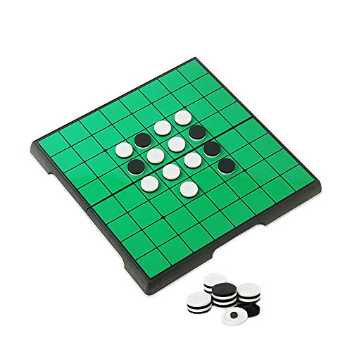 KOKOSUN Reversi Schach, Reversi Spiele, 20×20cm Brett-Strategiespiel, Schwarz-Weißes Schach, Magnetisch Faltbares Schachbrett Bequeme Aufbewahrung (Reversi) von KOKOSUN