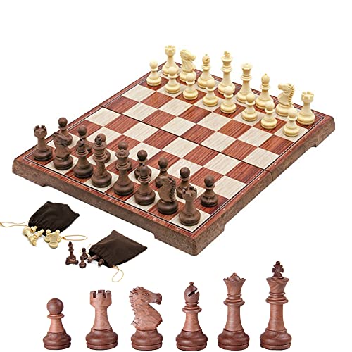 KOKOSUN Schachspiel Magnetisch Faltbares Schachbrett Schach mit Aufbewahrungstasche Einfach zu Tragen, Lernspielzeug/Geschenk für Kinder und Erwachsene (24.5×21.5cm) von KOKOSUN