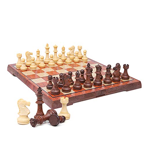 KOKOSUN Schachspiel Magnetisch Faltbares Schachbrett Schach mit Aufbewahrungstasche Einfach zu Tragen, Lernspielzeug/Geschenk für Kinder und Erwachsene (28×24.5cm) von KOKOSUN