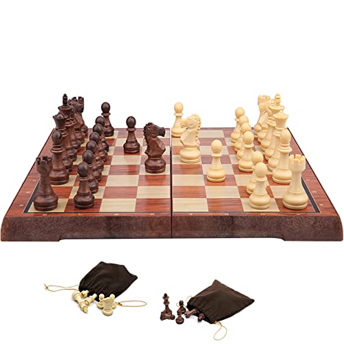 KOKOSUN Schachspiel Magnetisch Faltbares Schachbrett Schach mit Aufbewahrungstasche Einfach zu Tragen, Lernspielzeug/Geschenk für Kinder und Erwachsene (36×31cm) von KOKOSUN