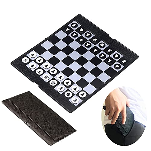 KOKOSUN Schachspiel Mini Schach Reise Set, Magnetisch Faltbares Brettspiele Reisespiel Geschenk für Kinder und Erwachsene von KOKOSUN