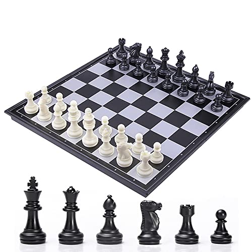 KOKOSUN Schachspiel Schwarz und weiß Schachfiguren, Magnetisch Faltbares Schachbrett Bequeme Aufbewahrung, Lernspielzeug/Geschenk für Kinder und Erwachsene (36×36cm) von KOKOSUN