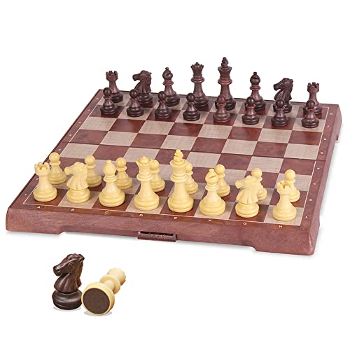 KOKOSUN Schachspiel mit Magnetisch Faltbares Schachbrett - 24×24cm, Lernspielzeug/Geschenk für Kinder und Erwachsene (Schachspiel) von KOKOSUN