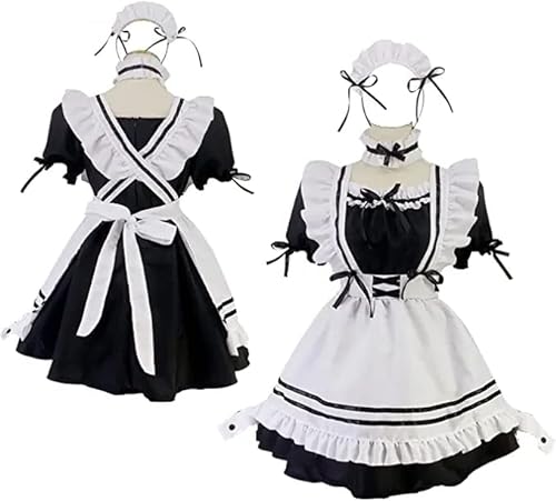 KOLENSA Japanische Damen Anime Maid Apparel Outfit Cosplay Kostüm Kleid Mädchen Sissy Fancy French Apron Maid Clothing von KOLENSA