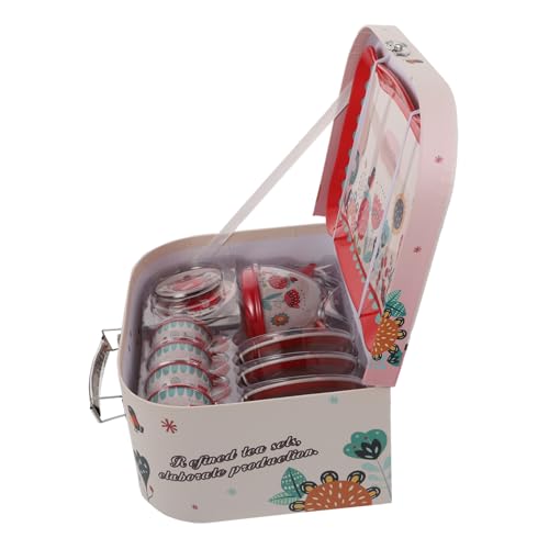 KOMBIUDA Teeservice-Spielzeug Für Kinder Satz Mit Tragbox Aus Sicheren Materialien Fördert Kreativität Und Realismus Im Spiel von KOMBIUDA