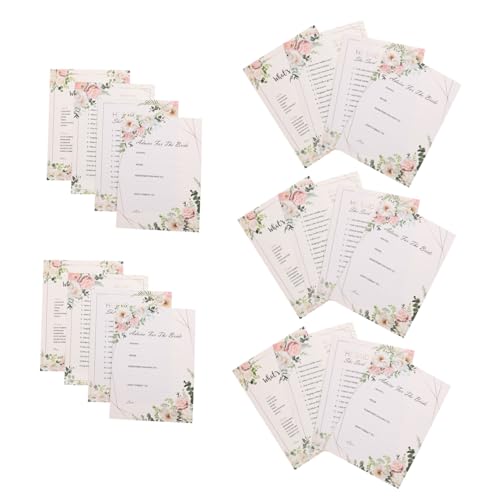 20 Stück Hochzeitsquizkarten für Interaktive Spiele für Brautpartys Hochzeitsfeiern und Unvergessliche Gästeerlebnisse Fördert Interaktion und Bleibende Erinnerungen von KOMBIUDA