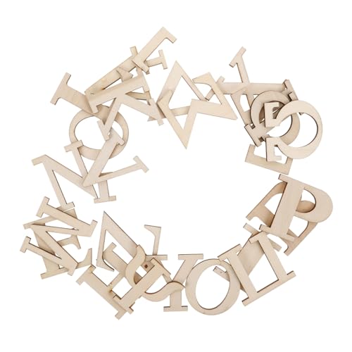 KOMBIUDA 24-teiliges griechisches Alphabet-Puzzle Holzblöcke für Jungen und Mädchen Lernspielzeug unvollendete Bastelbuchstaben pädagogisches Alphabet-Set zur Wanddekoration von KOMBIUDA