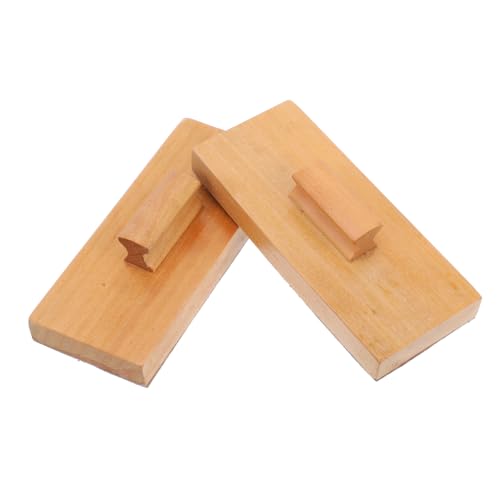 KOMBIUDA 1 Paar Hölzerner Sandblock Für Schlaginstrumente Holzsandblock-kinderspielzeug Mit Resonanzboden von KOMBIUDA