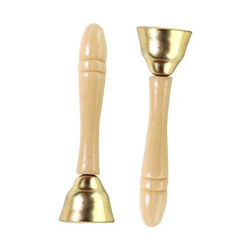 KOMBIUDA 1 Paar auf die Messingglocke Instrument Ring Glockenspiel für adventsgeschenke Kinderuhr aus Kupfer Glocke für Kindermusikerziehung hölzern von KOMBIUDA