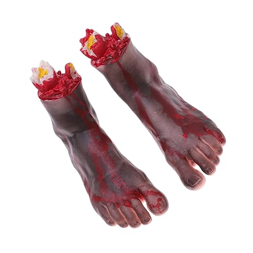 KOMBIUDA Ornament 1 Paar Ornamente Halloween gebrochene Füße gefälscht gruseliger blutiger Fuß abgetrenntes Bein das Gesicht Requisiten unheimlich Dekorationen prothetischer Fuß von KOMBIUDA