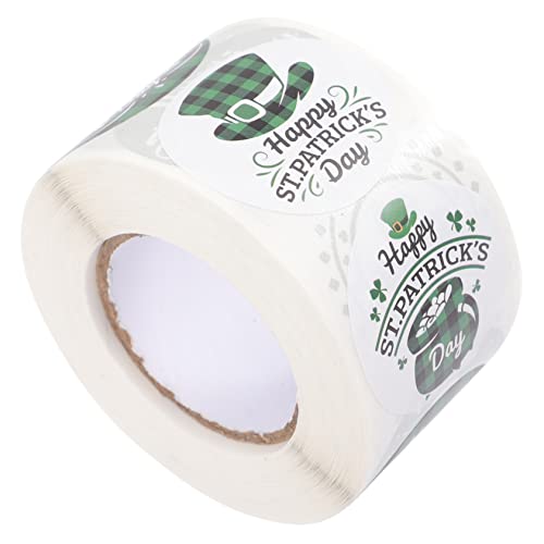 KOMBIUDA 1 Rolle St Patrick Aufkleber Kreisaufkleber Nagelaufkleber Runde Aufkleber St Patrick's Day Aufkleber St Patrick's Label Partygeschenk Geschenkaufkleber Irischer von KOMBIUDA