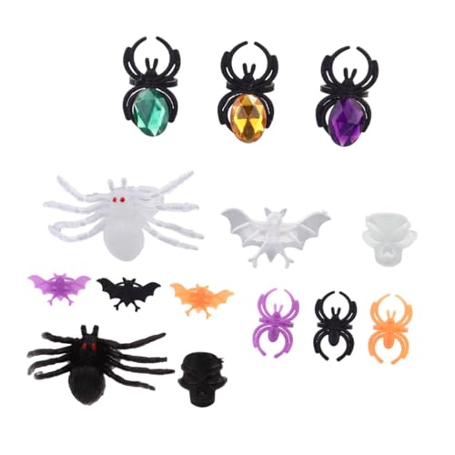 KOMBIUDA 1 Satz 50 Stück Halloween-fledermausring Halloween-spinnenfledermaus Halloween- Schläger Realistisches Spinnenspielzeug Halloween -dekorationen Hängend Plastik von KOMBIUDA