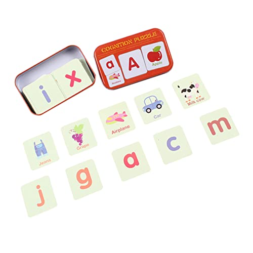 KOMBIUDA 1 Satz 56 Stück Lernendes kognitives Kindergeburtstag kindergeschenk Alphabetisierungs-Puzzle- Kinderfrühes Lernspielzeug rot von KOMBIUDA