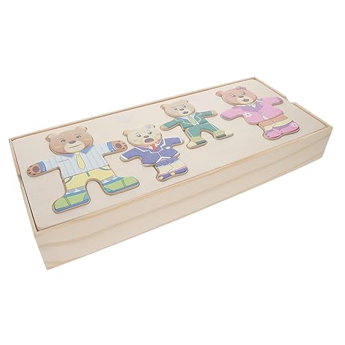 KOMBIUDA 1 Satz Ankleide-Puzzle interaktives Puzzle Kreatives Puzzlespielzeug Fun Toy Tier Puzzles Tierpuzzle- Tierrätsel für Kinderpuzzle Holz von KOMBIUDA
