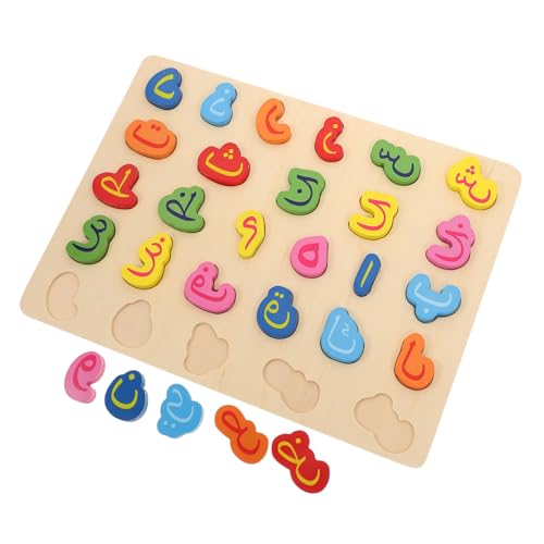 KOMBIUDA 1 Satz Arabisches Rätsel Kinder holzpuzzle Kinder lernspielzeug Puzzlespielzeug für die frühe Entwicklung passendes Holzspielzeug Babyspielzeug Puzzle-Spielzeug Arabisches Alphabet von KOMBIUDA