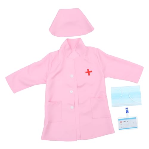KOMBIUDA 1 Satz Arzt-Krankenschwester-Kostüm für Kinder Kinderkostüm Berufstagskostüm für Kinder Kinderkleidung camoing Kleider Mäntel Waschbarer Arztkittel für Kinder Kinderarztset Cosplay von KOMBIUDA