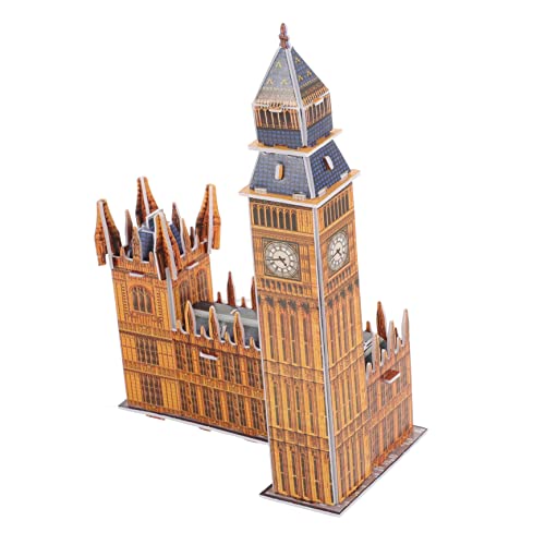 KOMBIUDA 1 Satz Big Ben-Puzzle Architektonisches Rätsel 3D-Puzzles Für Erwachsene Einzigartige Rätsel Für Erwachsene Baupuzzle Für Erwachsene 3D-rätsel Kinderpuzzle 3D-gebäude-Puzzle Papier von KOMBIUDA