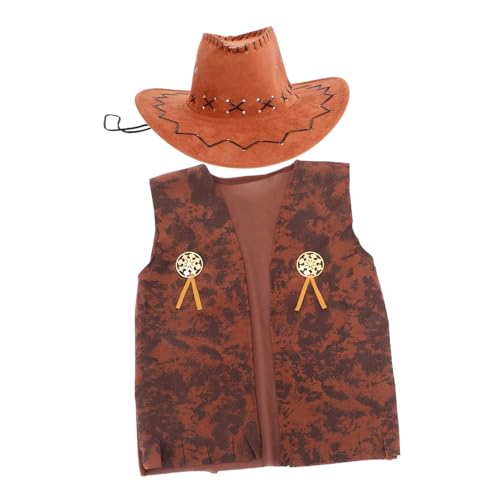 KOMBIUDA 1 Satz Cowboy Kostümset für Herren Western Cowboy Hut Zubehör für Halloween Karneval und Themenpartys Stylisches Design Bequem und Auffällig für Maskeraden und Events von KOMBIUDA