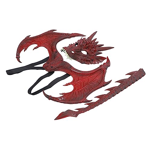 KOMBIUDA 1 Satz Drachenmaskenflügel LED Kostüm Dinosaurier halloween costume halloween kleidung halloween kostün Drachen-Cosplay-Requisiten -Drachen-Stütze Gummischaum rot KOMBIUDA 1 Satz Drachenmaskenflügel LED Kostüm Dinosaurier halloween costume halloween kleidung halloween kostün Drachen-Cosplay-Requisiten -Drachen-Stütze Gummischaum rot von KOMBIUDA