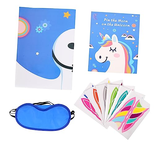 KOMBIUDA 1 Satz Einhorn Spielset für Einhorn Partyspiel mit Aufklebern Lustiges für Geburtstagsfeiern und Klassenzimmer für Freunde Fördert und Kreativität von KOMBIUDA