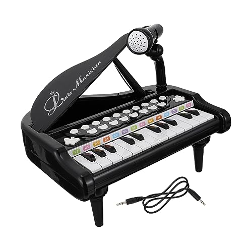 KOMBIUDA Interaktives Elektronisches Mini-klavierspielzeug 4 Arten Von Soundeffekten Sichere Orgel Für Kinder Multifunktionales Musikinstrumentenspielzeug Schwarzes Set Mit Mikrofon von KOMBIUDA
