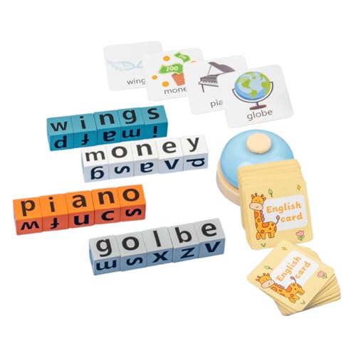 KOMBIUDA 1 Satz Englisches Holzspielzeug für Kleinkinder Englische Wörter Lernen Karten Alphabet -Lernspielzeug Holzbriefblöcke Buchstabenblöcke für Kleinkind-Puzzle Papier KOMBIUDA 1 Satz Englisches Holzspielzeug für Kleinkinder Englische Wörter Lernen Karten Alphabet -Lernspielzeug Holzbriefblöcke Buchstabenblöcke für Kleinkind-Puzzle Papier von KOMBIUDA