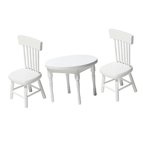 KOMBIUDA 1satz Miniatur Möbel Set Für Weißer Runder Tisch Mit Stühlen Für Mini-Haus Dekoration Handliche Langlebig Und Attraktiv von KOMBIUDA