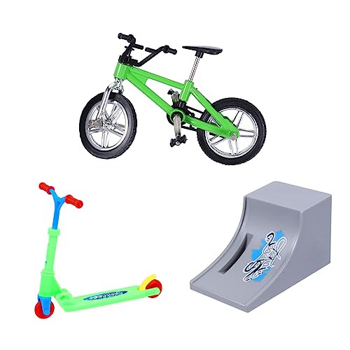 KOMBIUDA 1 Satz Finger-Skateboard- Erwachsene Roller für fingerspiele Finger Skateboard Tischspielzeug Fingerbikes Mini-Scooter- Aluminiumlegierung Green von KOMBIUDA
