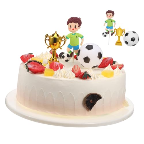 KOMBIUDA 1 Satz Fußball Geburtstagskuchen Dekorationen Kleine Trophäe und Ball Dessert Topper für Feiern und Partys KOMBIUDA 1 Satz Fußball Geburtstagskuchen Dekorationen Kleine Trophäe und Ball Dessert Topper für Feiern und Partys von KOMBIUDA