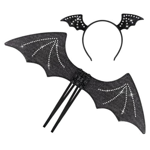 KOMBIUDA Elegantes Fledermaus-Stirnband mit Flügeln universelles Halloween-Kopfbedeckungsset für Cosplay-Events KOMBIUDA Elegantes Fledermaus-Stirnband mit Flügeln universelles Halloween-Kopfbedeckungsset für Cosplay-Events von KOMBIUDA