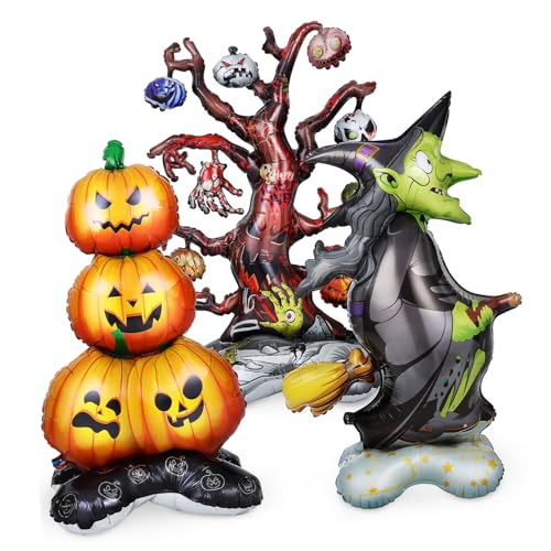 KOMBIUDA 1 Satz Halloween-Dekorationsrequisiten Halloween Party Deko halloween atmosphäre Gruselige Dekoration Fest Farben Oh Halloween -Dekorationen Halloween -Folienballons Aluminiumfolie von KOMBIUDA