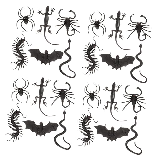 KOMBIUDA 1 Satz Halloween-Requisiten Streich gefälschte Kakerlaken Frosch Plüsch Halloween Toys Halloween Halloween-Simulationsskorpion gefälschter Gecko Plastik Black von KOMBIUDA
